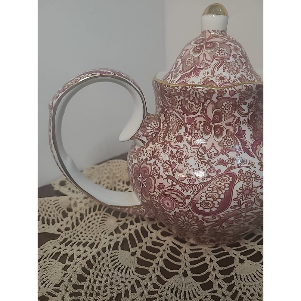 Antique Chintz Reflections Vintage Godinger Floral Porcelain Teapot DIY Decor - Picture 15 of 16
